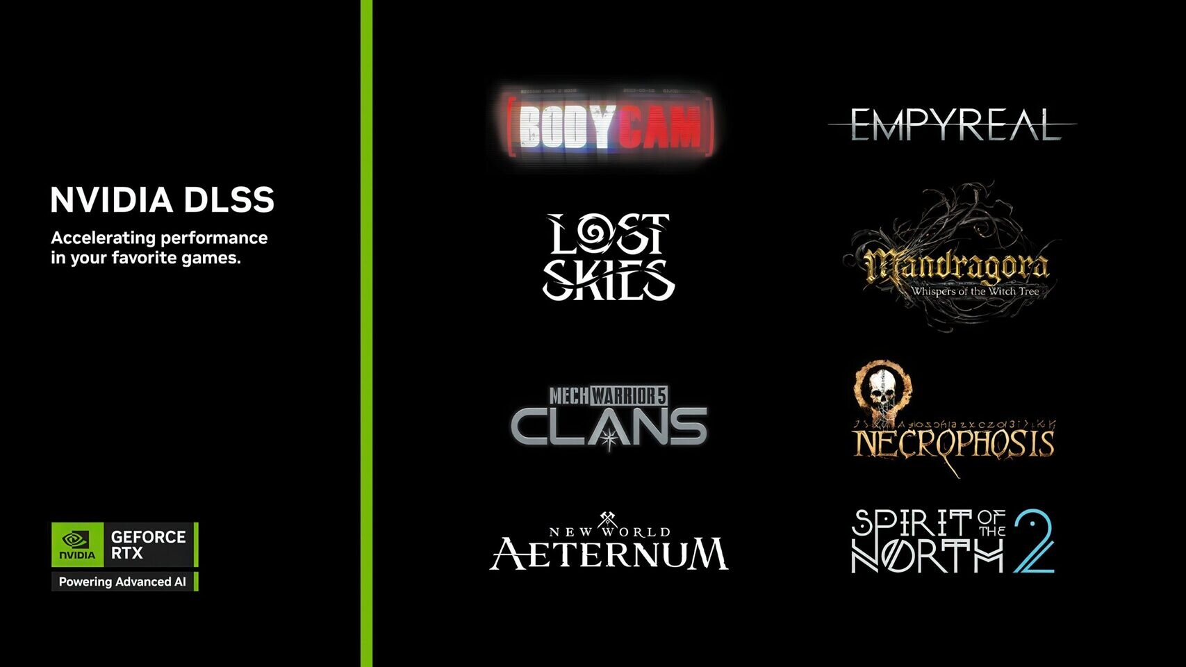 NVIDIA DLSS 4 is set to arrive in MechWarrior 5: Clans, New World: Aeternum, and other games.